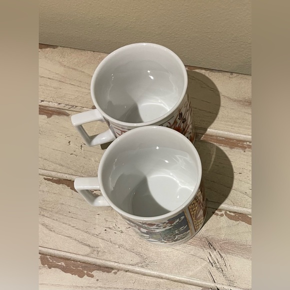 Set of 2 Japanese Imari Japan Style Tea Coffee Square Handle Cup Mug - Picture 5 of 7